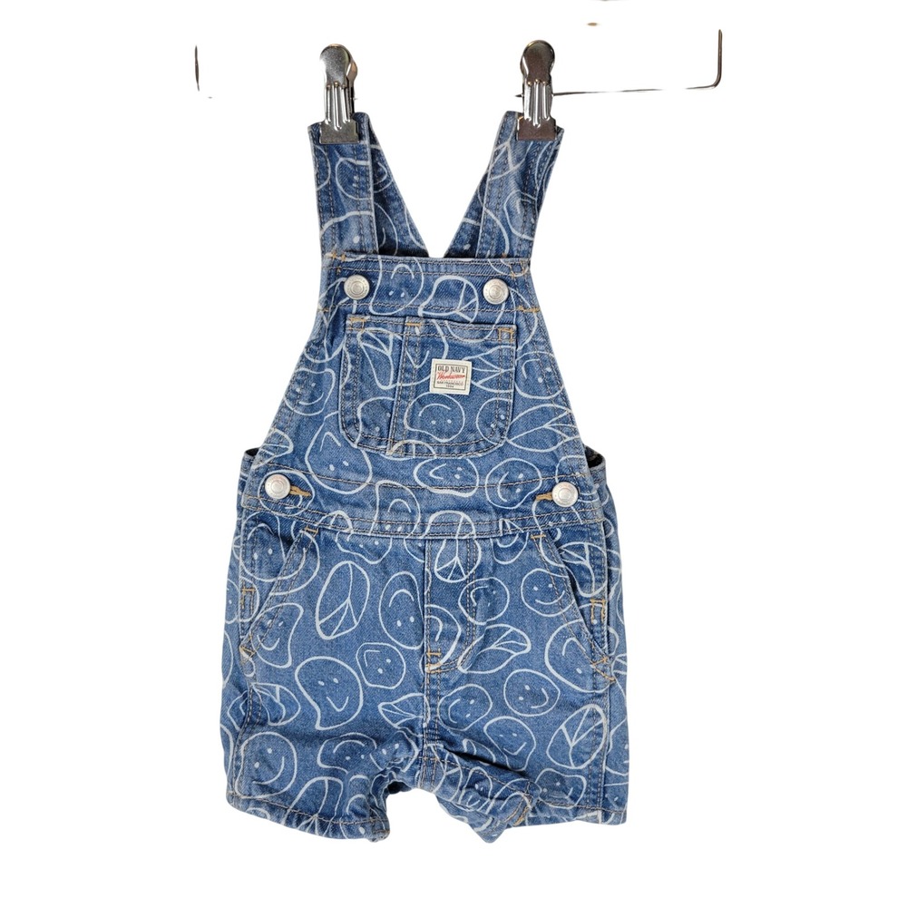 Old Navy Workwear Denim Shorts Overalls Shortalls Size 3 to 6 Months